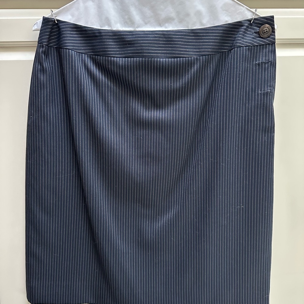 Talbots Navy Pinstripe Pencil Skirt